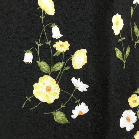 REFORMATION Piazza Black Floral Print Belted Wide Leg Palazzo Culotte Pant - Picture 4 of 13